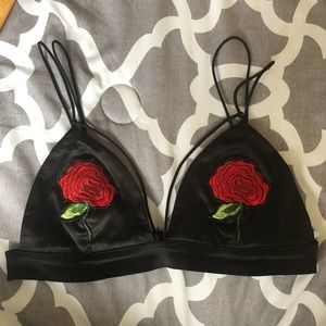 Embroidered Rose Bralette